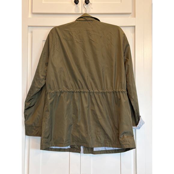 Twinklady Olive stripe contrast raincoat XL - Picture 2 of 9